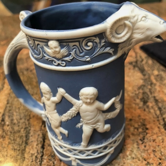 RARE Germany 1890s Ram head cherub SIGNED GOAT HEAD CHILDREN Cherub - Picture 10 of 16